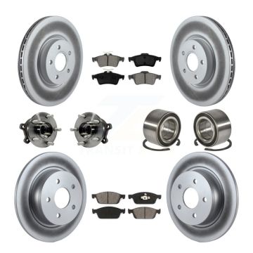 Front Rear Hub Bearing Coat Brake Rotor Pad Kit (10Pc) For Ford Escape AWD with 2.0L 1.6L KBB-108218