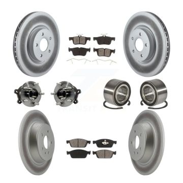 Front Rear Hub Bearing Coated Disc Brake Rotor Pad Kit (10Pc) For Ford Escape Lincoln MKC KBB-108219