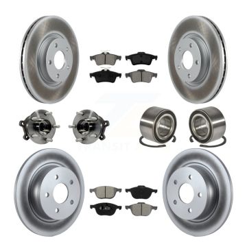 Front Rear Hub Bearing Coated Brake Rotor & Pads Kit (10Pc) For Ford Escape AWD with 2.5L KBB-108220