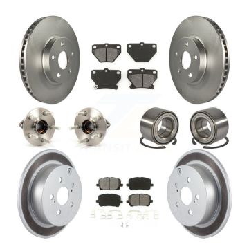 Front Rear Hub Bearing Coat Brake Rotor Pad Kit (10Pc) For Toyota Matrix Pontiac Vibe AWD KBB-108232