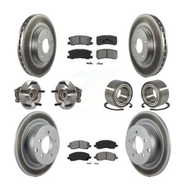 Front Rear Hub Bearing Coated Disc Brake Rotor Pad Kit (10Pc) For 2012 Mitsubishi RVR FWD KBB-108238