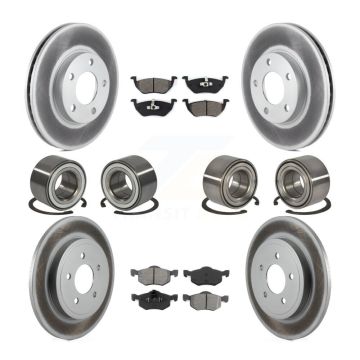 Front Rear Bearing Coat Brake Rotor Pads Kit (10Pc) For Ford Escape Mazda Tribute Mercury KBB-108264