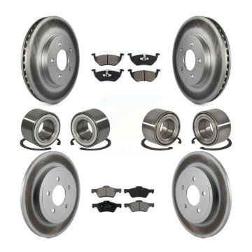 Front Rear Bearing Coat Brake Rotor Pads Kit (10Pc) For Ford Escape Mazda Tribute Mercury KBB-108265