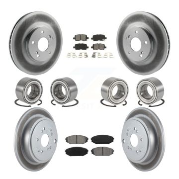 Front Rear Bearings Coated Disc Brake Rotors And Pads Kit (10Pc) For 2001-2002 Acura MDX KBB-108267