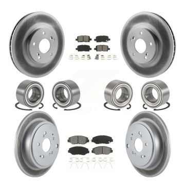 Front Rear Bearing Coated Disc Brake Rotors And Pads Kit (10Pc) For 2003-2004 Honda Pilot KBB-108268