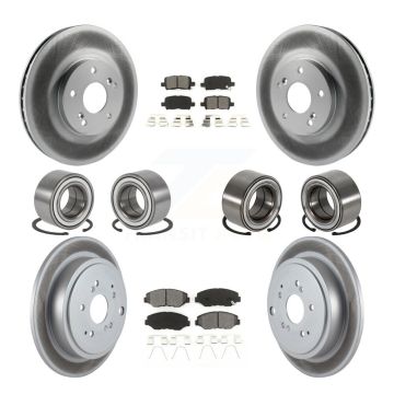 Front Rear Bearing Coated Disc Brake Rotors And Pads Kit (10Pc) For 2005-2008 Honda Pilot KBB-108269