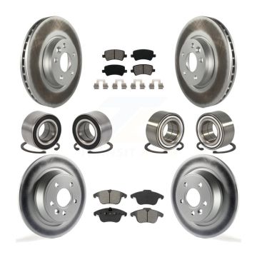 Front Rear Bearing Coat Brake Rotor Pads Kit (10Pc) For 2012-2015 Land Rover Range Evoque KBB-108270
