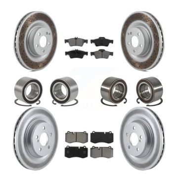 Front Rear Bearings Coated Disc Brake Rotors And Pads Kit (10Pc) For Mercedes-Benz S350 KBB-108272