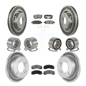 Front Rear Bearing Coat Brake Rotor Pad Kit (10Pc) For 2005-2006 Mitsubishi Outlander AWD KBB-108273