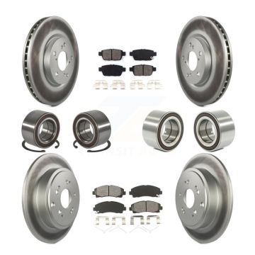 Front Rear Bearing Coated Disc Brake Rotor & Pad Kit (10Pc) For 2006-2014 Honda Ridgeline KBB-108276