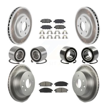 Front Rear Bearing Coated Brake Rotor And Pad Kit (10Pc) For 2005-2006 Nissan X-Trail FWD KBB-108278