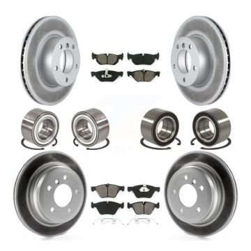 Front Rear Wheel Bearing Coated Disc Brake Rotors And Pads Kit (10Pc) For BMW 328xi 325xi KBB-108286
