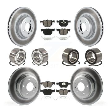 Front Rear Wheel Bearings Coated Disc Brake Rotors And Pads Kit (10Pc) For 2007 BMW 335xi KBB-108287