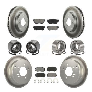 Front Rear Bearing Coated Disc Brake Rotor Pad Kit (10Pc) For Hyundai Tucson Kia Sportage KBB-108291