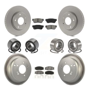 Front Rear Bearing Coated Brake Rotor & Pad Kit (10Pc) For 2001-2006 Hyundai Santa Fe 4WD KBB-108292