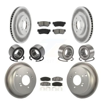 Front Rear Bearing Coated Brake Rotor & Pad Kit (10Pc) For 2001-2006 Hyundai Santa Fe 4WD KBB-108293