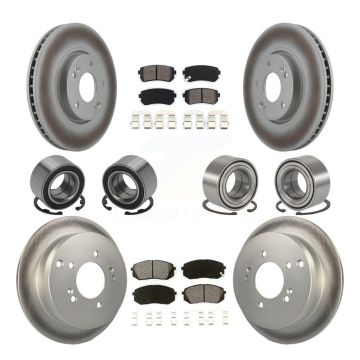 Front Rear Bearing Coated Disc Brake Rotor Pad Kit (10Pc) For Hyundai Tucson Kia Sportage KBB-108294