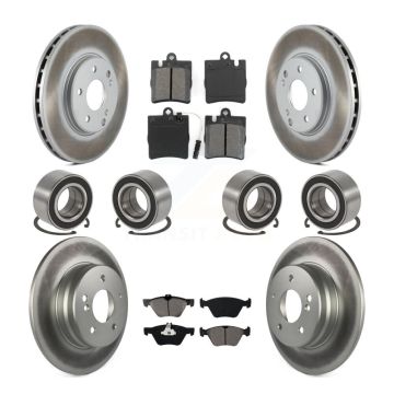 Front Rear Bearing Coat Brake Rotor Pads Kit (10Pc) For Mercedes-Benz E320 Sedan with AWD KBB-108297