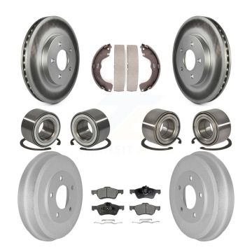 Front Rear Bearing Coated Brake Rotor & Pad Shoe Kit (10Pc) For Ford Escape Mazda Tribute KBB-108301