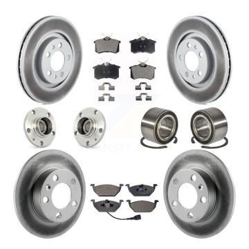 Front Rear Hub Bearing Coated Disc Brake Rotors And Pads Kit (10Pc) For Volkswagen Beetle KBB-108302