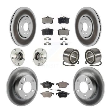 Front Rear Hub Bearing Coated Disc Brake Rotors And Pads Kit (10Pc) For Volkswagen Beetle KBB-108304