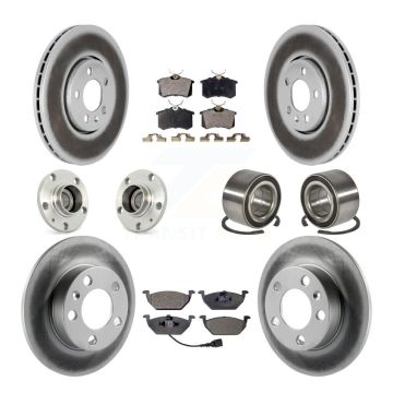 Front Rear Hub Bearing Coat Brake Rotor Pad Kit (10Pc) For 2000-2001 Volkswagen Golf 2.0L KBB-108306