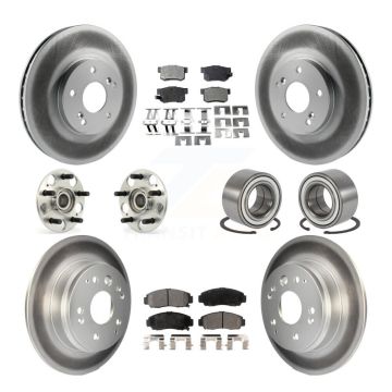 Front Rear Hub Bearing Coated Disc Brake Rotor And Pads Kit (10Pc) For 1999-2003 Acura TL KBB-108314
