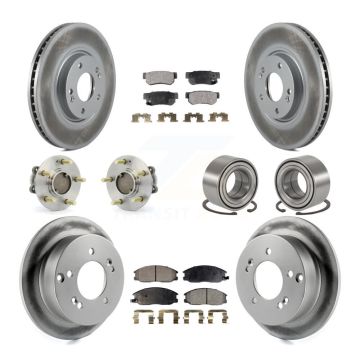 Front Rear Wheel Hub Bearing Coated Disc Brake Rotor And Pad Kit (10Pc) For Hyundai XG350 KBB-108330