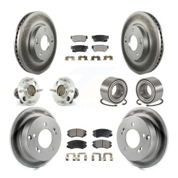 Front Rear Hub Bearing Coated Brake Rotor Pad Kit (10Pc) For Hyundai Sonata From 03 01 05 KBB-108336