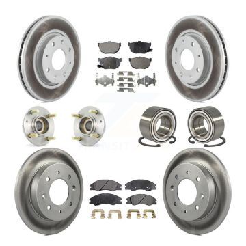 Front Rear Hub Bearing Coated Disc Brake Rotor & Pads Kit (10Pc) For Kia Spectra Spectra5 KBB-108347