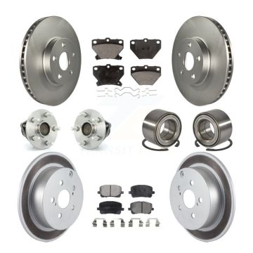 Front Rear Hub Bearing Coat Brake Rotor Pads Kit (10Pc) For Toyota Matrix Corolla Pontiac KBB-108351