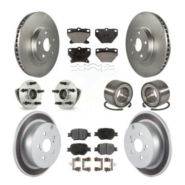 Front Rear Wheel Hub Bearing Coated Disc Brake Rotor And Pad Kit (10Pc) For Toyota Celica KBB-108352