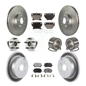 Front Rear Hub Bearing Coated Brake Rotor & Pad Kit (10Pc) For Toyota Matrix Pontiac Vibe KBB-108353