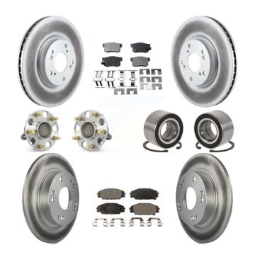 Front Rear Hub Bearing Coated Disc Brake Rotor & Pad Kit (10Pc) For Honda Civic Acura CSX KBB-108357