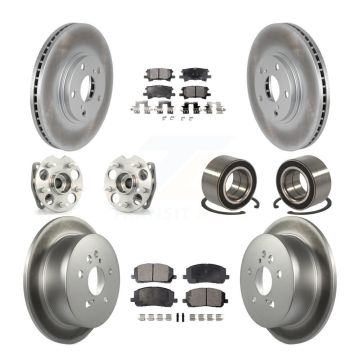 Front Rear Hub Bearing Coated Disc Brake Rotors And Pads Kit (10Pc) For Toyota Highlander KBB-108379