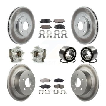 Front Rear Wheel Hub Bearing Coated Disc Brake Rotor And Pad Kit (10Pc) For Nissan Altima KBB-108384
