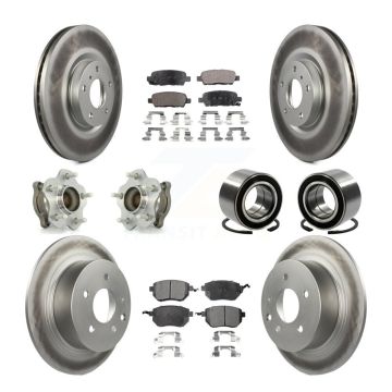 Front Rear Hub Bearing Coated Disc Brake Rotor & Pads Kit (10Pc) For Nissan Altima Maxima KBB-108386