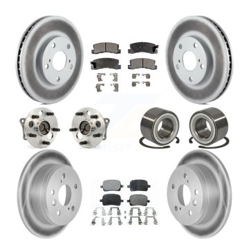 Front Rear Hub Bearing Coated Brake Rotor & Pads Kit (10Pc) For Toyota Camry Solara Lexus KBB-108391