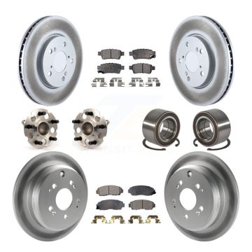 Front Rear Hub Bearing Coated Disc Brake Rotor Pad Kit (10Pc) For 2005-2010 Honda Odyssey KBB-108400
