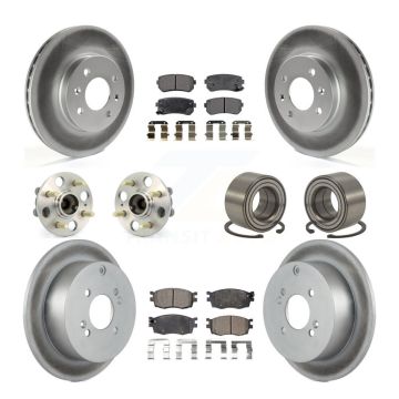 Front Rear Hub Bearing Coated Brake Rotor Pads Kit (10Pc) For Hyundai Accent Kia Rio5 Rio KBB-108402