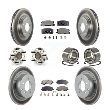 Front Rear Hub Bearing Coated Brake Rotor And Pad Kit (10Pc) For Jeep Patriot Compass FWD KBB-108415