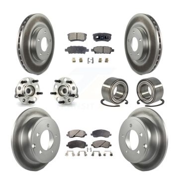 Front Rear Hub Bearing Coated Brake Rotor & Pad Kit (10Pc) For Jeep Patriot Compass Dodge KBB-108417