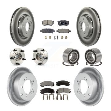 Front Rear Hub Bearing Coat Brake Rotor Pad Kit (10Pc) For 05-06 Mitsubishi Outlander FWD KBB-108422