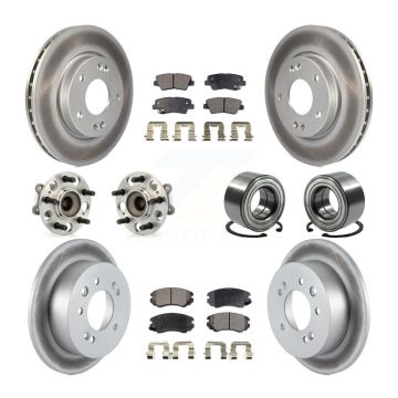 Front Rear Hub Bearing Coat Brake Rotor Pads Kit (10Pc) For Hyundai Elantra From 03 23 10 KBB-108424