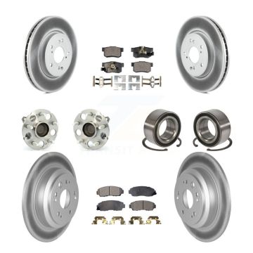 Front Rear Hub Bearing Coated Brake Rotor & Pad Kit (10Pc) For Honda Accord Crosstour FWD KBB-108431