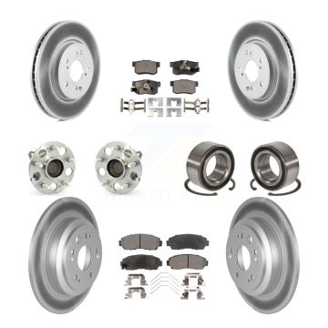 Front Rear Hub Bearing Coat Brake Rotor Pads Kit (10Pc) For 2013-2015 Honda Crosstour FWD KBB-108432