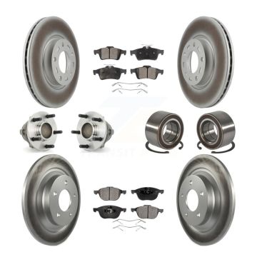 Front Rear Hub Bearings Coated Disc Brake Rotors And Ceramic Pads Kit (10Pc) For Mazda 5 KBB-108437