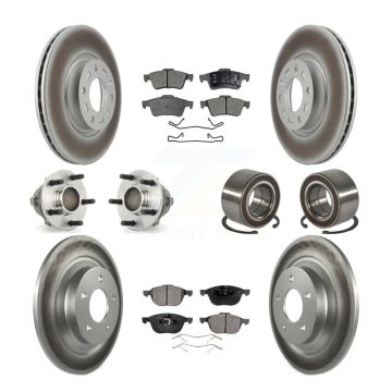 Front Rear Hub Bearing Coated Disc Brake Rotor & Pad Kit (10Pc) For 2006 Mazda 5 To 02 06 KBB-108438