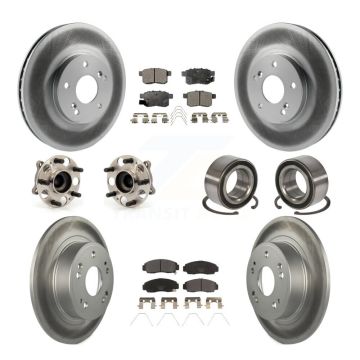 Front Rear Hub Bearing Coated Disc Brake Rotor Pads Kit (10Pc) For Honda Accord Acura TSX KBB-108448