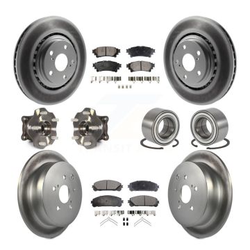 Front Rear Hub Bearing Coat Brake Rotor Pads Kit (10Pc) For Toyota Highlander Lexus RX350 KBB-108452